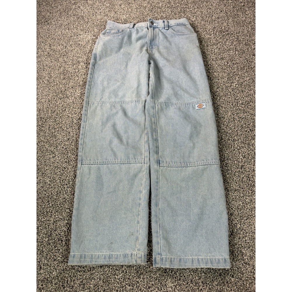 Vintage Y2K Dickies Loose Fit Double Knee Jeans Men's Size 28X32 Blue